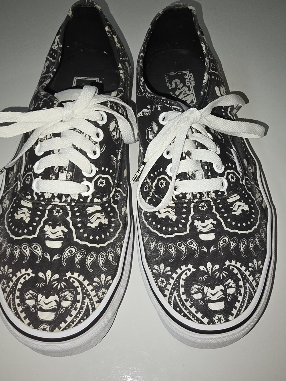 Vans Kids Black and White Patterned Canvas Sneakers